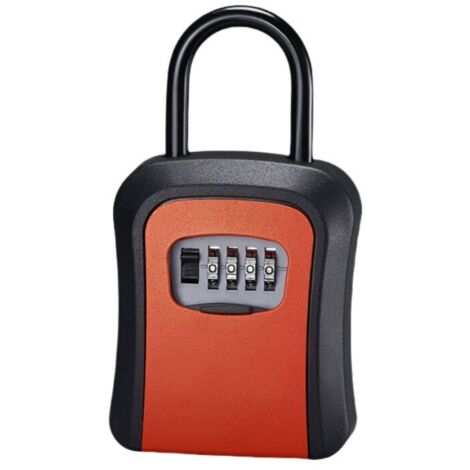 Wandsafe mit Griff – 4-stelliger Code, robust und langlebig, Zinklegierung – Rot