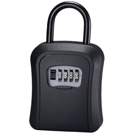 Wandsafe mit Griff – 4-stelliger Code, robust und langlebig, Zinklegierung – Schwarz