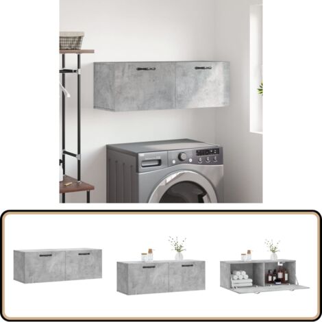 Wandschrank Betongrau 100x36,5x35 cm Holzwerkstoff - Wandschrank - Regal - Aufbewahrungsraum - Wohnzimmerdeko - Schlafzimmermöbel