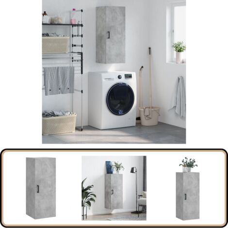 Wandschrank Betongrau 34,5x34x90 cm - Hängeschrank - Wandschrank - Regal - Aufbewahrung - Möbel
