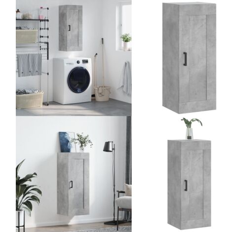 Wandschrank Betongrau 34,5x34x90 cm Holzwerkstoff - Hängeschrank - Wandschrank - Sideboard - Regal - Aufbewahrung - Home & Living