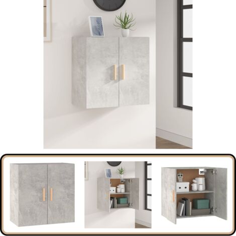 Wandschrank Betongrau 60x30x60 cm Holzwerkstoff - Wandregal - Aufbewahrungsregale - Regal - Skandinavisches Design - Platzsparend