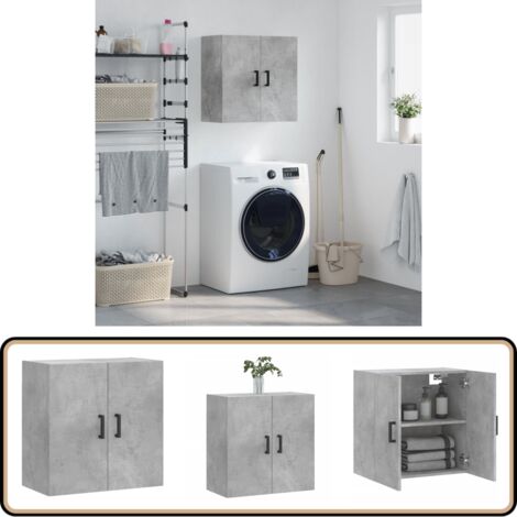 Wandschrank Betongrau 60x31x60 cm Holzwerkstoff - Hängeschrank - Wandschrank - Aufbewahrungsraum - Wohnzimmermöbel - Schlafzimmermöbel