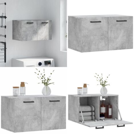Wandschrank Betongrau 60x36,5x35 cm Holzwerkstoff - Wandschrank - Regal - Aufbewahrungsraum - Wohnzimmerdeko - Schlafzimmermöbel - Home & Living