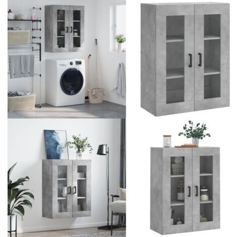 Wandschrank Betongrau 69,5x34x90 cm - Hängeschrank - Sideboard - Regal - Aufbewahrung - Möbel - Home & Living