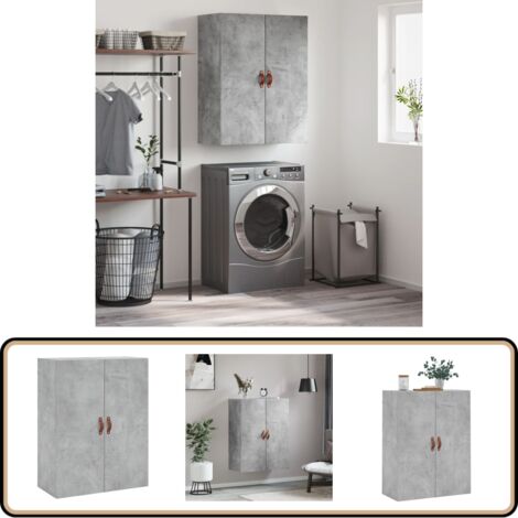 Wandschrank Betongrau 69,5x34x90 cm - Hängeschrank - Wandschrank - Regal - Aufbewahrung - Beton Grau