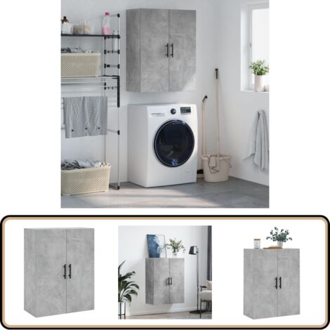 Wandschrank Betongrau 69,5x34x90 cm - Hängeschrank - Wandschrank - Sideboard - Regal - Aufbewahrung