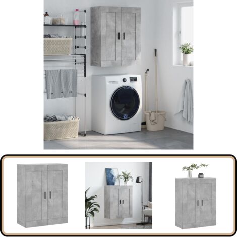 Wandschrank Betongrau 69,5x34x90 cm Holzwerkstoff - Hängeschrank - Wandschrank - Sideboard - Regal - Aufbewahrung