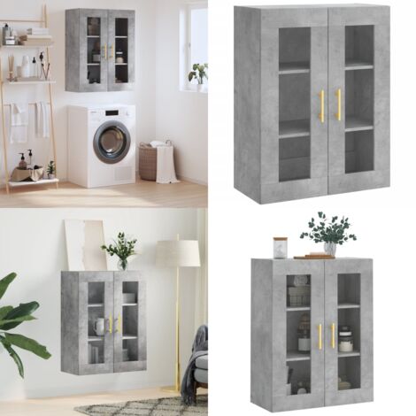 Wandschrank Betongrau 69,5x34x90 cm - Wandschrank - Sideboard - Regal - Aufbewahrung - Möbel - Home & Living