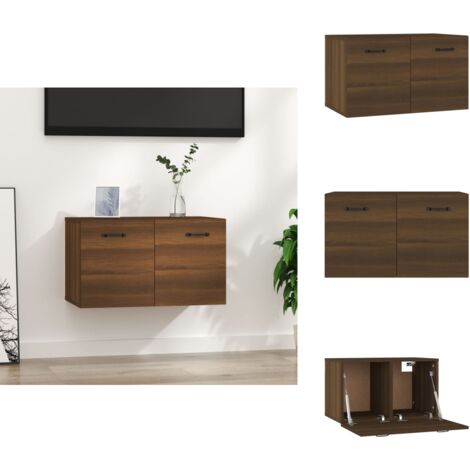 Wandschrank Braun Eichen-Optik 60x36,5x35 cm Holzwerkstoff - Aufbewahrungsraum - Holzschrank - Wandregal - Wohnzimmer Dekoration - Schlafzimmer Organisation