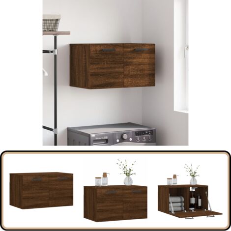 Wandschrank Braun Eichen-Optik 60x36,5x35cm Holzwerkstoff - Hängeschrank - Wandschrank - Holzschrank - Aufbewahrungsraum - Wohnzimmermöbel