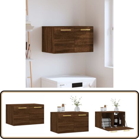 Wandschrank Braun Eichen-Optik 60x36,5x35cm Holzwerkstoff - Hängeschrank - Wandschrank - Holzschrank - Aufbewahrungsraum - Wohnzimmermöbel