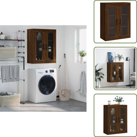 Wandschrank Braun Eichen-Optik 69,5x34x90 cm - Hängeschrank - Wandschrank - Regal - Aufbewahrung - Holzwerkstoff