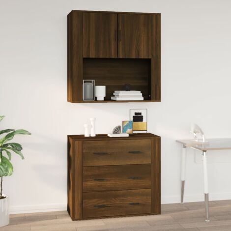 Wandschrank Braun Eichen-Optik 80x33x80 cm Holzwerkstoff vidaXL