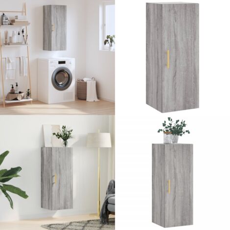 Wandschrank Grau Sonoma 34,5x34x90 cm - Hängeschrank - Wandschrank - Regal - Aufbewahrung - Grau Sonoma - Home & Living