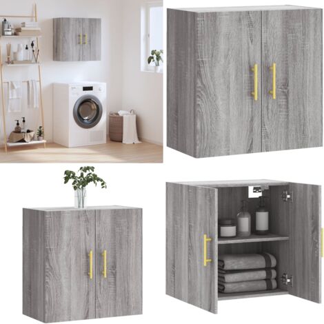Wandschrank Grau Sonoma 60x31x60 cm Holzwerkstoff - Hängeschrank - Wandschrank - Regal - Aufbewahrungsraum - Wohnzimmermöbel - Home & Living