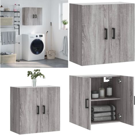 Wandschrank Grau Sonoma 60x31x60 cm Holzwerkstoff - Hängeschrank - Wandschrank - Regal - Aufbewahrungsraum - Wohnzimmermöbel - Home & Living