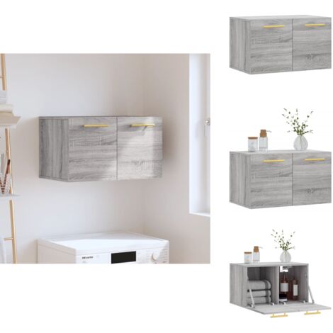 Wandschrank Grau Sonoma 60x36,5x35 cm Holzwerkstoff - Hängeschrank - Wandschrank - Holzschrank - Wohnzimmermöbel - Schlafzimmermöbel