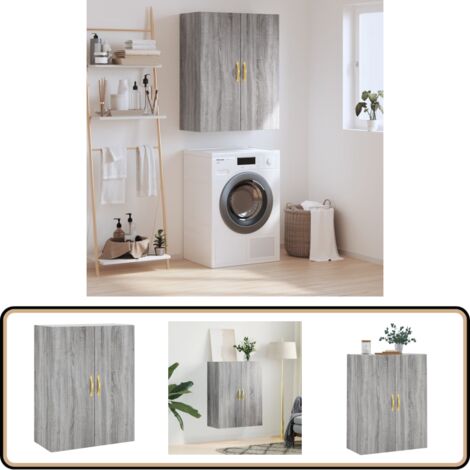 Wandschrank Grau Sonoma 69,5x34x90 cm - Hängeschrank - Sideboard - Regal - Aufbewahrung - Grau