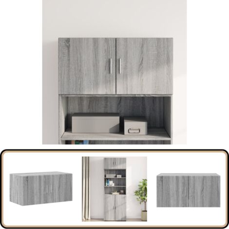 Wandschrank Grau Sonoma 80x42,5x40 cm Holzwerkstoff - Wandregal - Regal Grau - Hängeschrank - Garderobe - Stauraum
