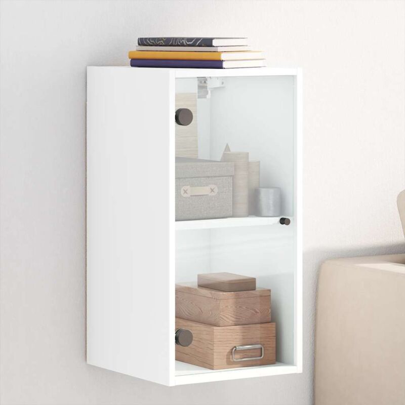 Vidaxl Wandschrank Mit Glastüren Weiß 35x37x68, 5 Cm