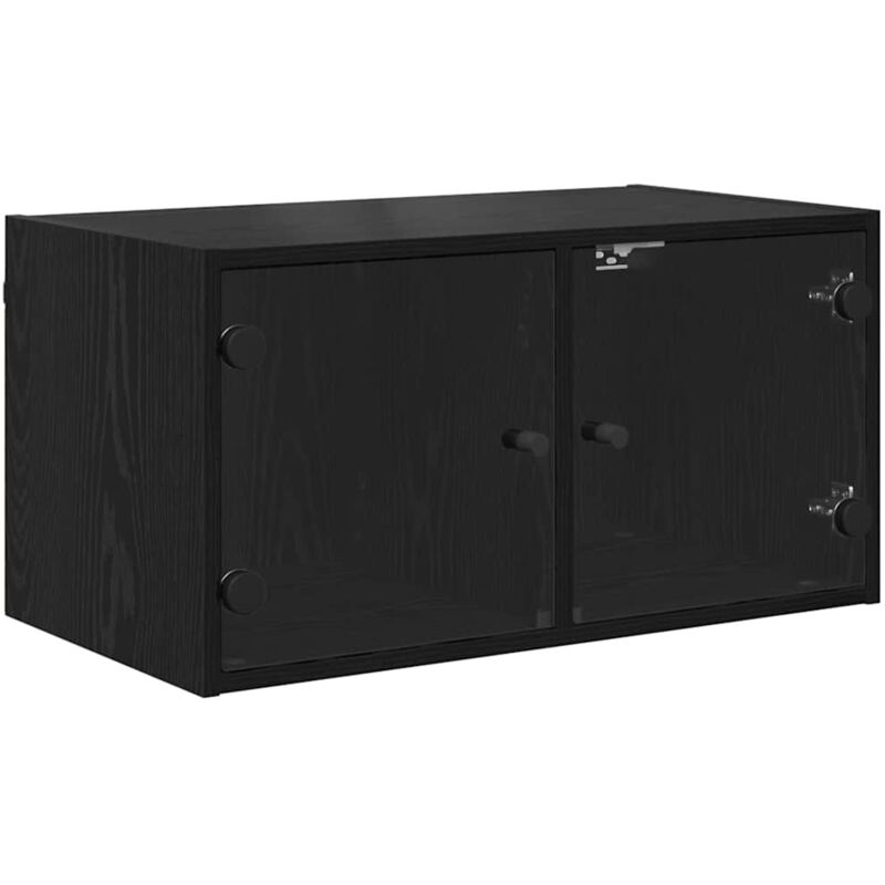 Wandschrank Schwarz Eichen-optik 68 X 37 X 35 Cm Holzwerkstoff Vidaxl