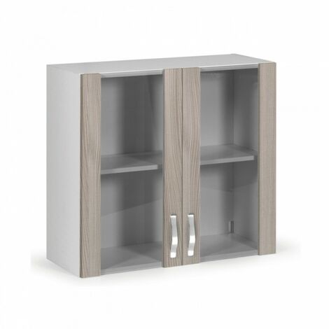 Wandschrank mit zwei Ulmentüren aus Melaminholz H.72x80x32 cm