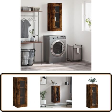 Wandschrank Räuchereiche 34,5x34x90 cm - Sideboard - Regal - Wandschrank - Aufbewahrung - Holzmöbel