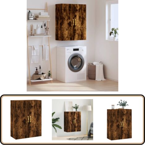Wandschrank Räuchereiche 69,5x34x90 cm - Hängeschrank - Sideboard - Regal - Aufbewahrung - Möbel