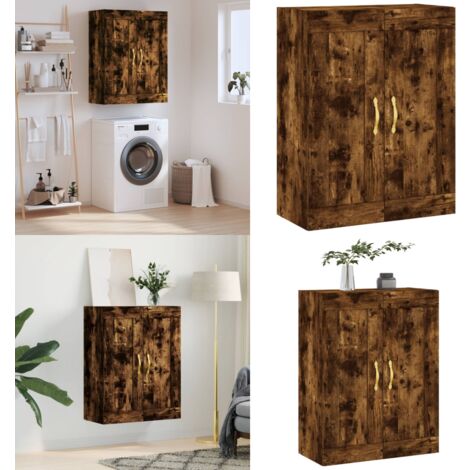 Wandschrank Räuchereiche 69,5x34x90 cm Holzwerkstoff - Hängeschrank - Sideboard - Regal - Aufbewahrung - Küchenregal - Home & Living
