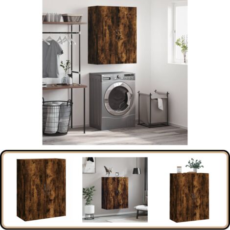 Wandschrank Räuchereiche 69,5x34x90 cm Holzwerkstoff - Hängeschrank - Sideboard - Regal - Wandschrank - Holzmöbel