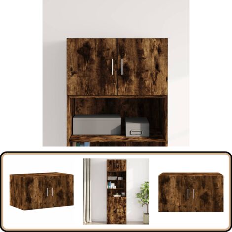 Wandschrank Räuchereiche 70x42,5x40 cm Holzwerkstoff - Wandregal - Hängeschrank - Regal - Stauraum - Dekoration