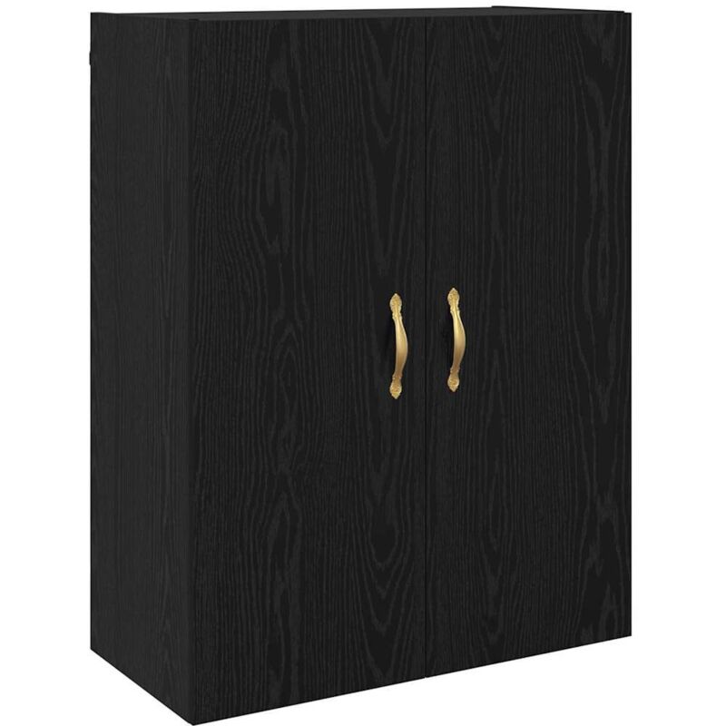 Wandschrank Schwarz Eichen-optik 69.5 X 34 X 90 Cm Vidaxl