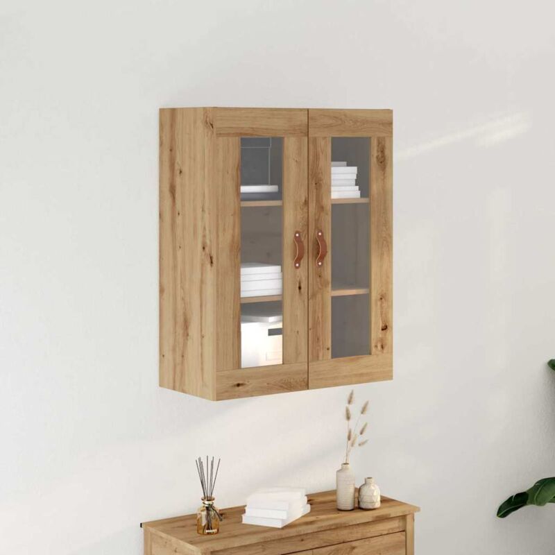 Wandmontierter Schrank Mit Glastüren Artisan Eiche 69, 5x34x90 Cm - Vidaxl