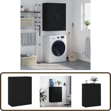Wandschrank Schwarz 69,5x34x90 cm - Hängeschrank - Wandschrank - Regal - Aufbewahrung - Schwarz