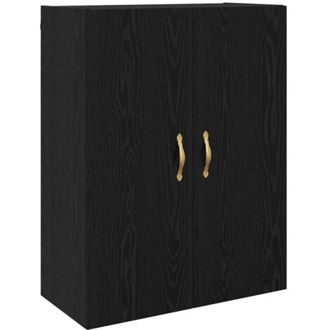 Wandschrank Schwarz Eichen-Optik 69.5 x 34 x 90 cm vidaXL