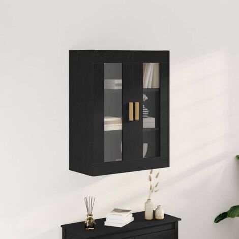 Wandschrank Schwarz Holz vidaXL