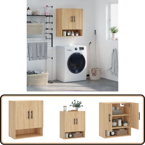Wandschrank Sonoma-Eiche 60x31x70 cm Holzwerkstoff - Wandschrank - Aufbewahrungsraum - Regal - Wohnzimmermöbel - Schlafzimmermöbel