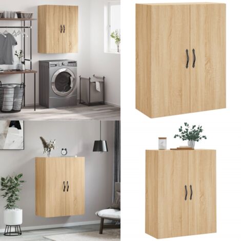 Wandschrank Sonoma-Eiche 69,5x34x90 cm Holzwerkstoff - Hängeschrank - Wandschrank - Sideboard - Regal - Aufbewahrung - Home & Living