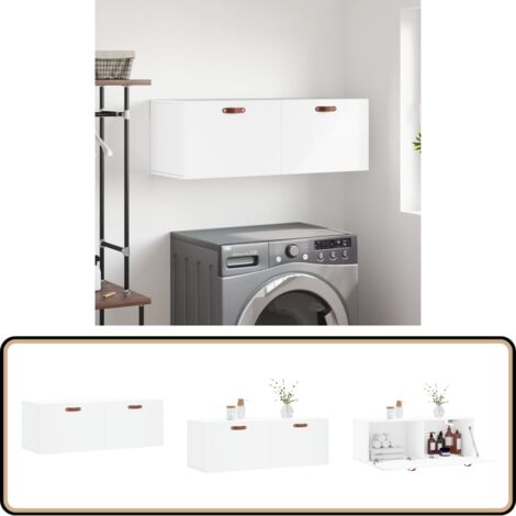 Wandschrank Weiß 100x36,5x35 cm Holzwerkstoff - Hängeschrank - Wandschrank - Aufbewahrungsraum - Wohnzimmermöbel - Schlafzimmermöbel