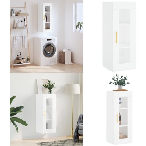 Wandschrank Weiß 34,5x34x90 cm - Hängeschrank - Wandschrank - Sideboard - Regal - Aufbewahrung - Home & Living