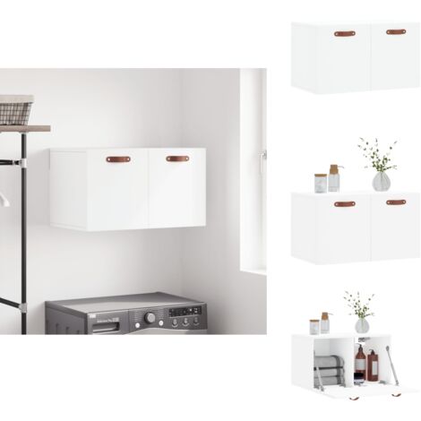 Wandschrank Weiß 60x36,5x35 cm Holzwerkstoff - Wandschrank - Regal - Aufbewahrungsraum - Weißer Schrank - Wohnzimmermöbel