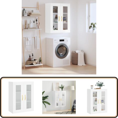 Wandschrank Weiß 69,5x34x90 cm - Hängeschrank - Wandschrank - Regal - Aufbewahrung - Weiß