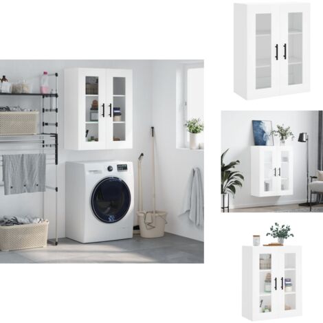 Wandschrank Weiß 69,5x34x90 cm - Wandschrank - Regal - Aufbewahrung - Weißer Schrank - Holzschreibtisch