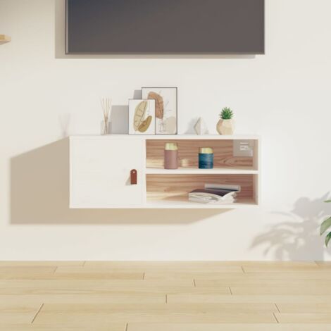 Wandschrank Weiß 80x30x30 cm Massivholz Kiefer vidaXL