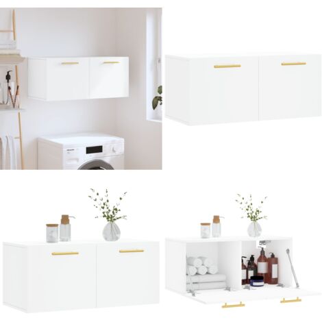 Wandschrank Weiß 80x36,5x35 cm Holzwerkstoff - Hängeschrank - Wandschrank - Holzschrankküche - Aufbewahrungsraum - Wohnzimmermöbel - Home & Living
