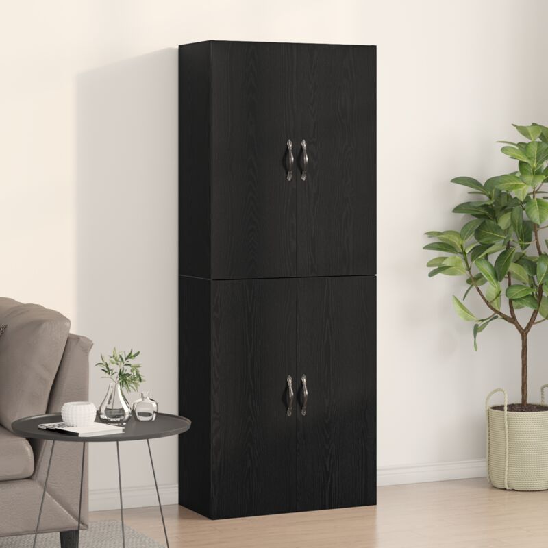 Wandschrank 2 Pcs Schwarze Eiche 69.5 X 34 X 90 Cm Vidaxl