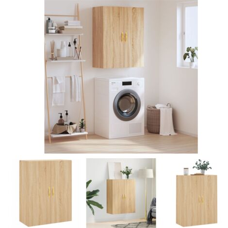 Wandschrank,Wandhängeschrank,Badschrank,Küchenschrank Sonoma-Eiche 69,5x34x90 cm VMIEB68926 MaisonChic