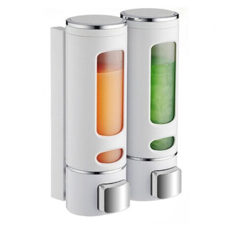 Wandseifenspender 400 ml x 2 Shampoo- und Duschgelspender Doppelter Duschseifenspender Manueller Wandseifenspender für Flüssigseifen Händedesinfektionsspender