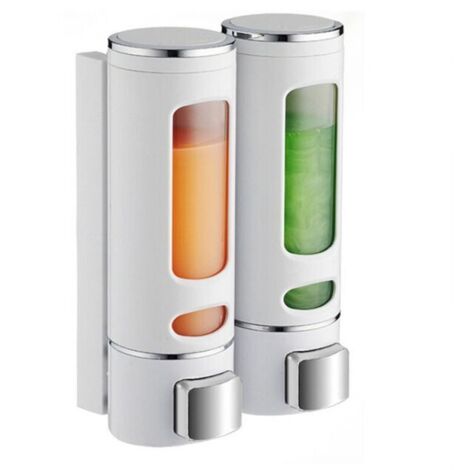 Wandseifenspender 400 ml x 2 Shampoo- und Duschgelspender Doppelter Duschseifenspender Manueller Wandseifenspender für Flüssigseifen Händedesinfektionsspender